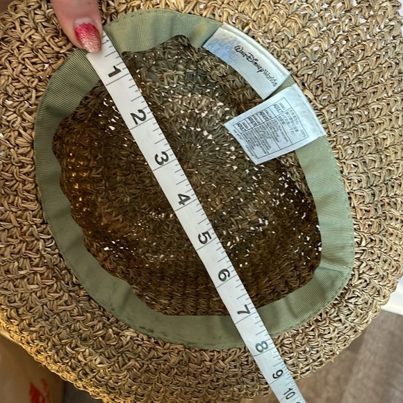 Walt Disney World Straw Hat Adult size with Mickey Head fabric band around hat - Picture 14 of 15